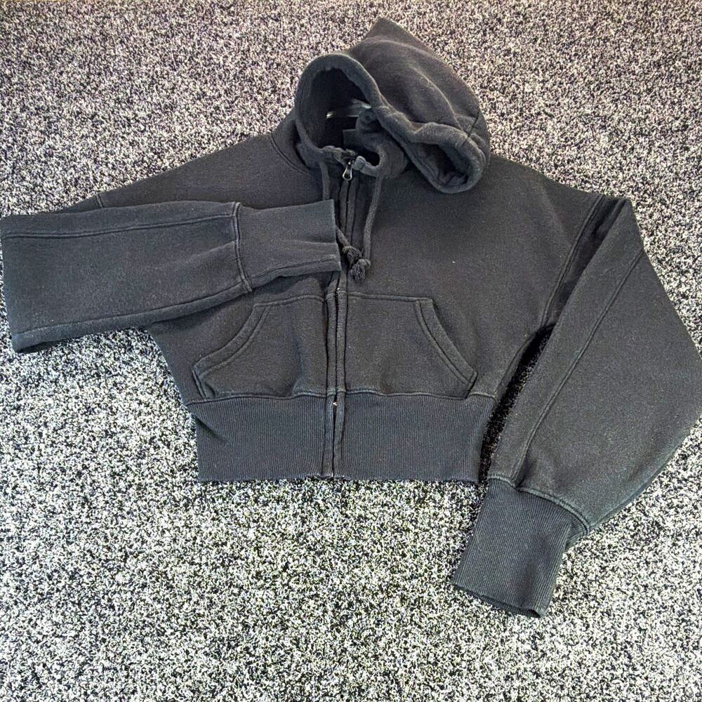 Wild Fable Women's Black Solid Fleece Full Zip Hooded Hoodie Jacket XS